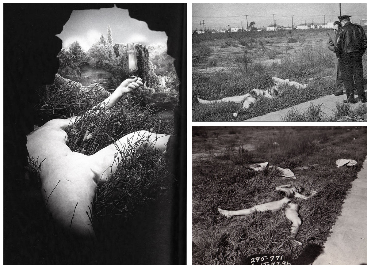 Duchamp's Etant Donnes and Black Dahlia crime scene photos)