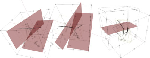 Still from live running system with arms highlighted